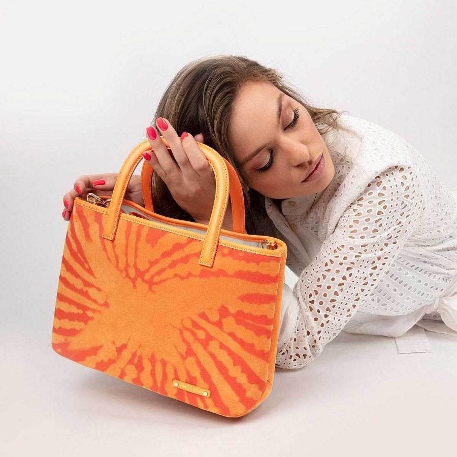 Online Sac M Tro Pigalle Pm Toile, Tie & Dye Orange